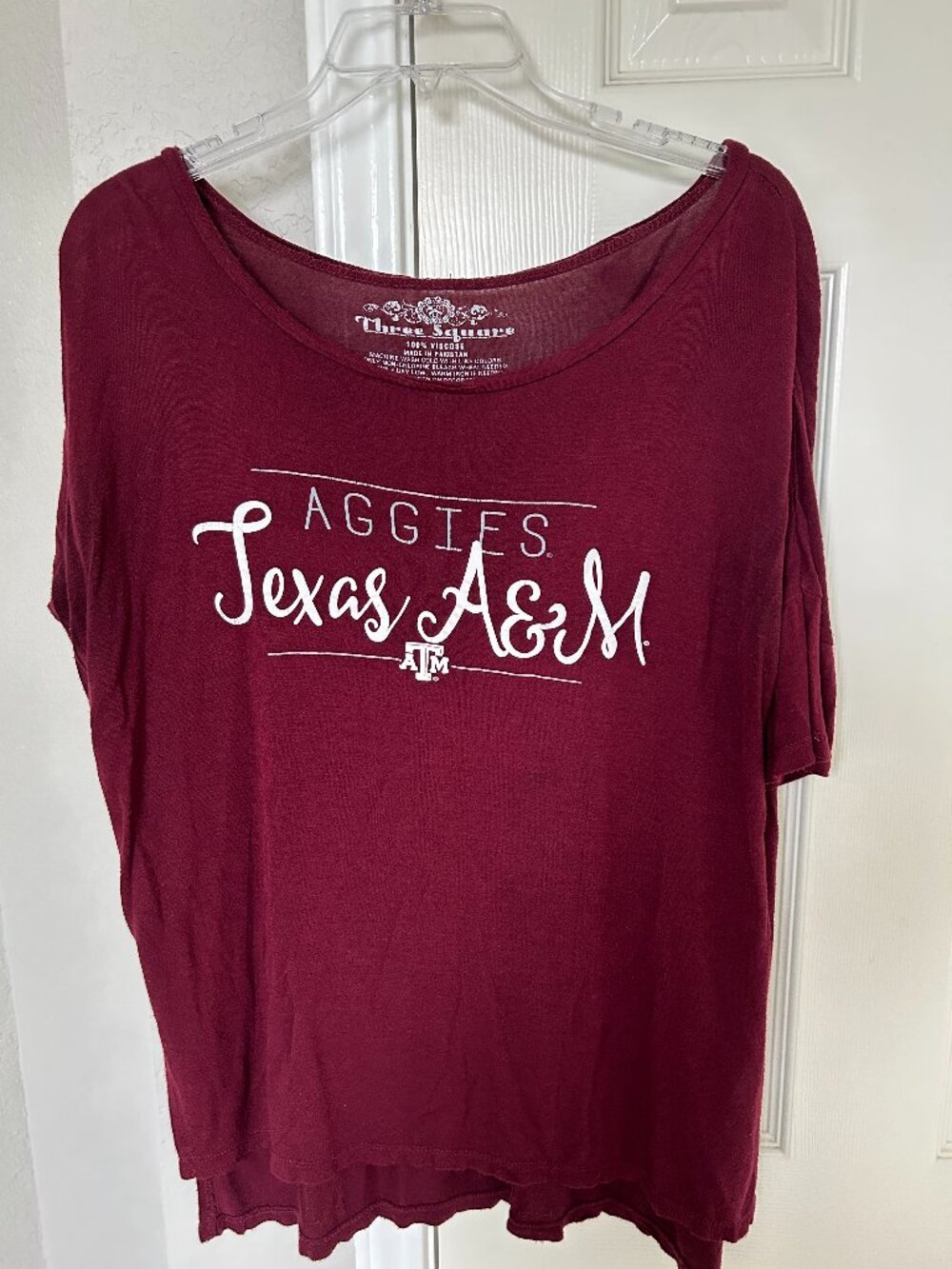 Three Squares Short Sleeve Maroon Texas A&M Lightweight Women's Shirt - Medium